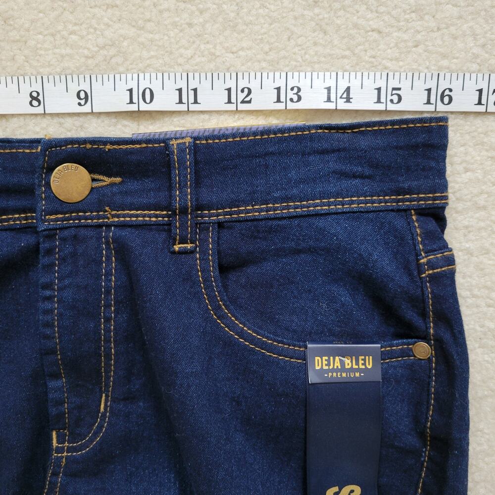 NWT Deja Bleu Premium Denim Skirt 12 Knee Straight Pencil Frayed Hem Vent - Picture 7 of 13